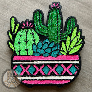 Succulent Pot Car Freshie: Baja Cactus Blossom