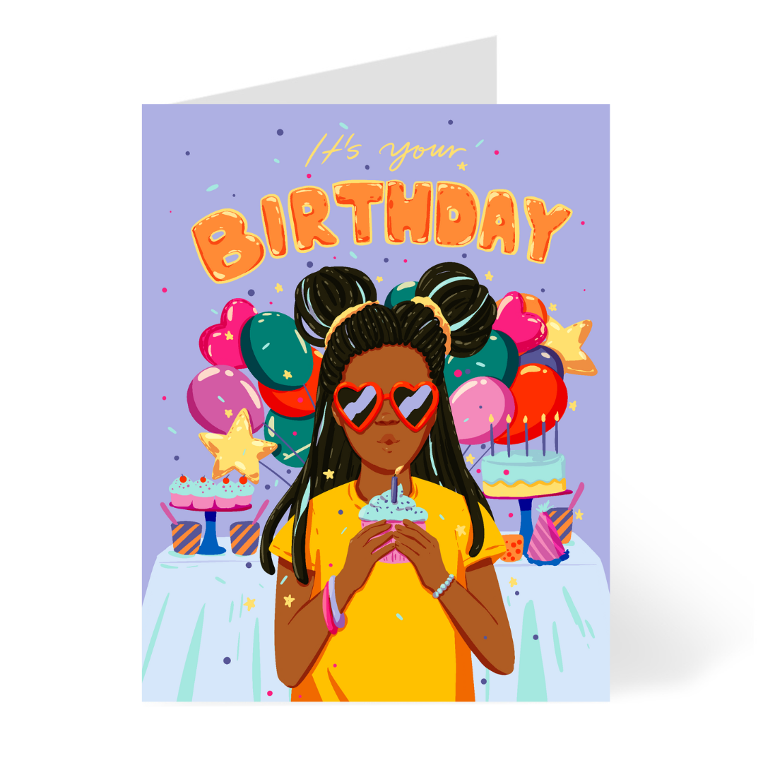 Cool Birthday Girl-African American Children's Birthday Card