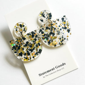 Olympia Black and Gold Glitter Earrings