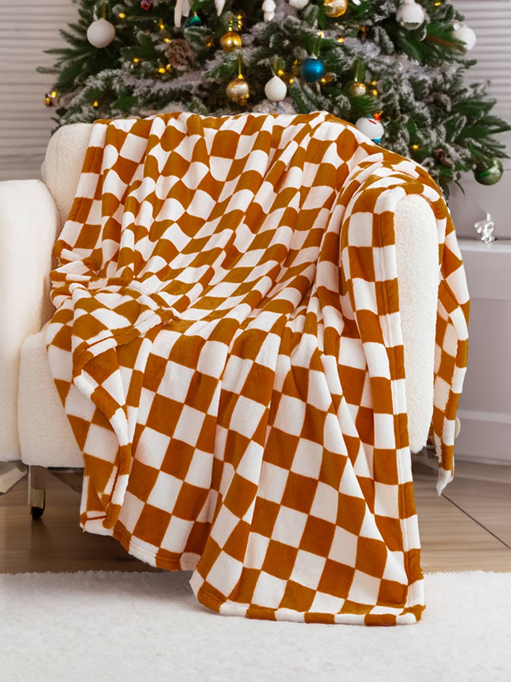 Checkerboard Printed Soft Throw Blanket 47*78 inch