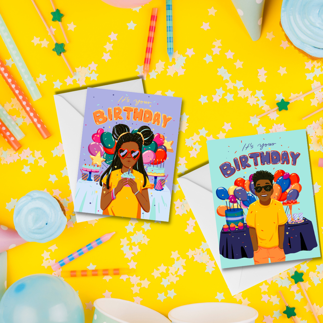 Cool Birthday Girl-African American Children's Birthday Card