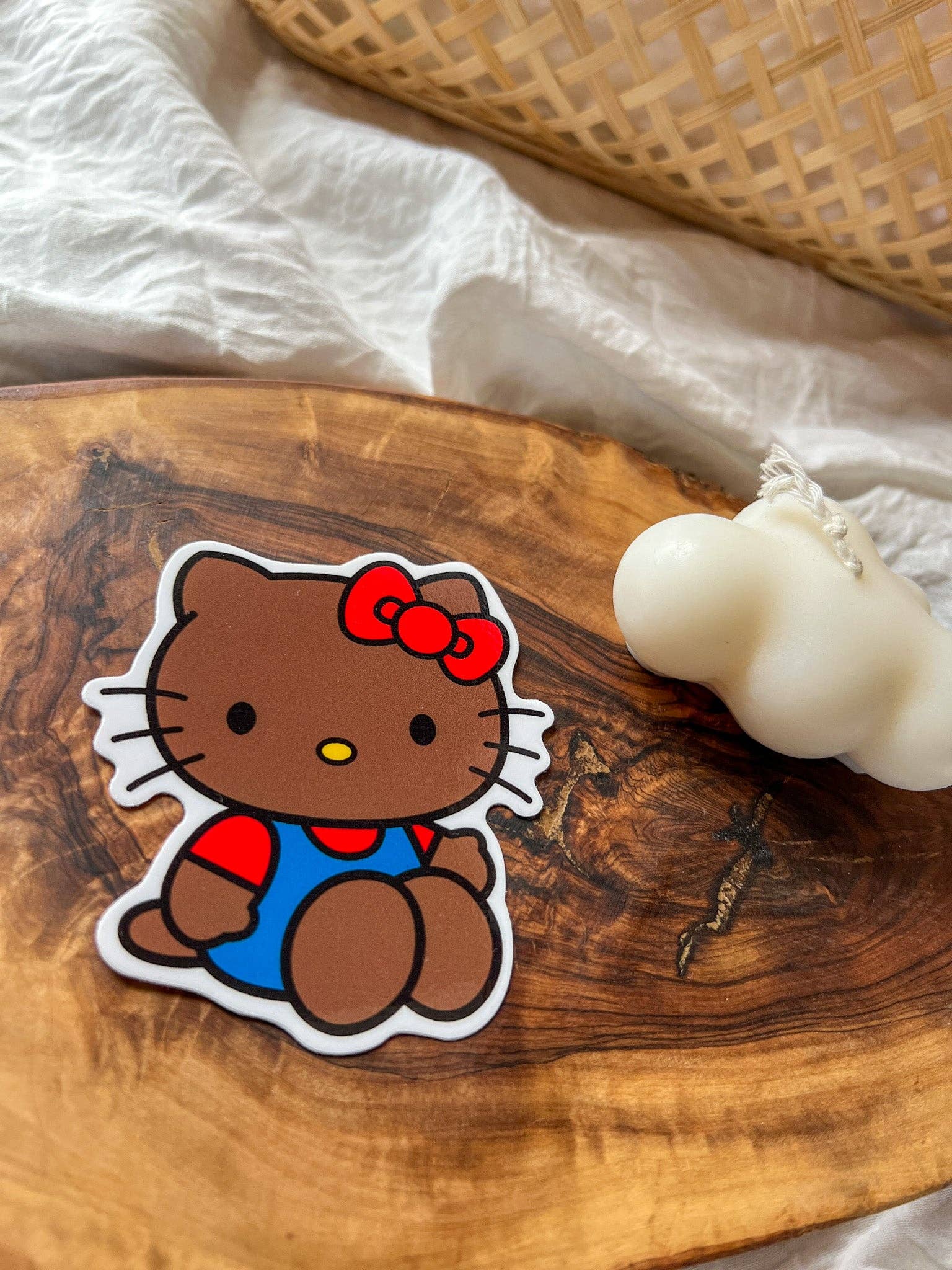 Brown He!!o Kitty Body Sticker