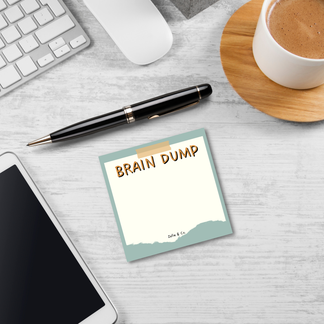Mental Health Brain Dump Sticky Note – Basil and Sage