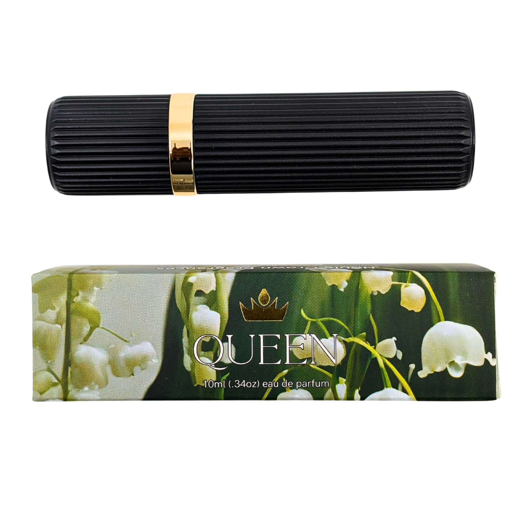 Queen Perfume - fresh lily, water, and sandalwood: 10ml / Perfume / Black Travel Spray