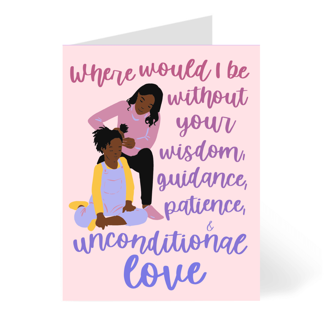 Mom's Love - Black - African American Mother's Day Card