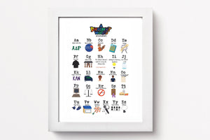 A Different World inspired Alphabet 8x10in Art Print